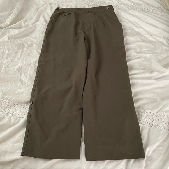 Tilley Women Sz 12 Hiking Cargo Pants Adjustable Waist convertible length green - Picture 7 of 9